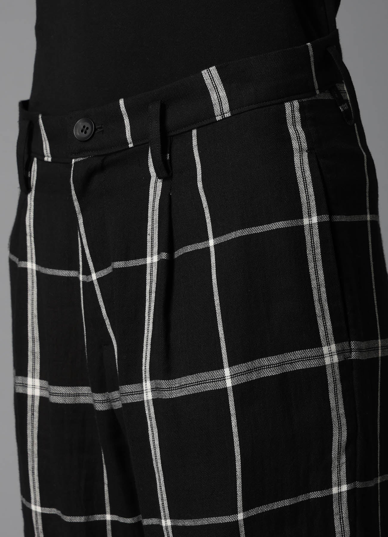 PLAID KHADI SLIT PANTS