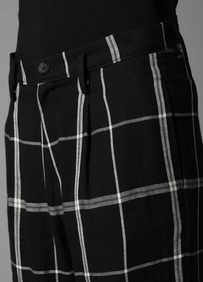 PLAID KHADI SLIT PANTS