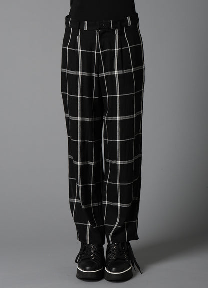 PLAID KHADI SLIT PANTS