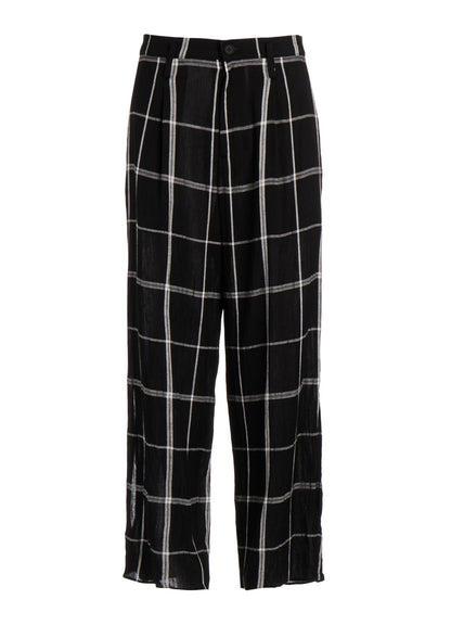 PLAID KHADI SLIT PANTS