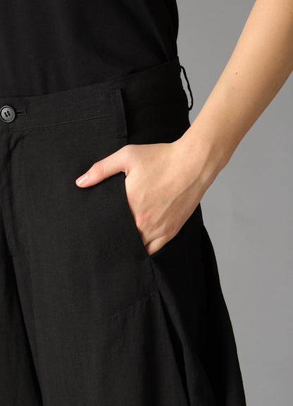 CELLULOSE/ LINEN LAWN BIG TUCK PANTS A