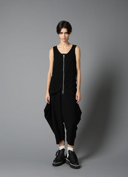 DOUBLE SATIN BIG TUCK PANTS