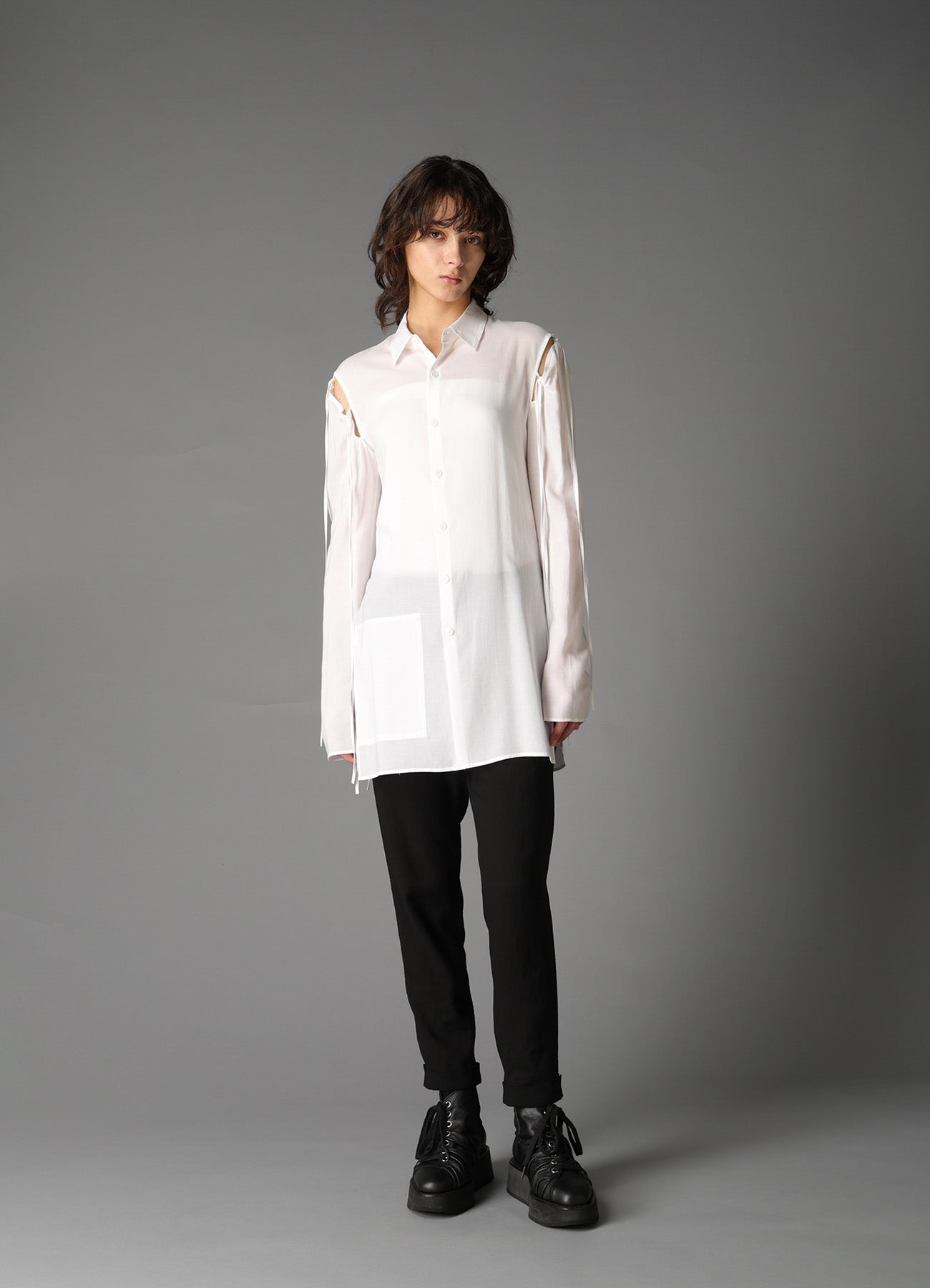 CELLULOSE/ LINEN LAWN CUFFS HEM PANTS