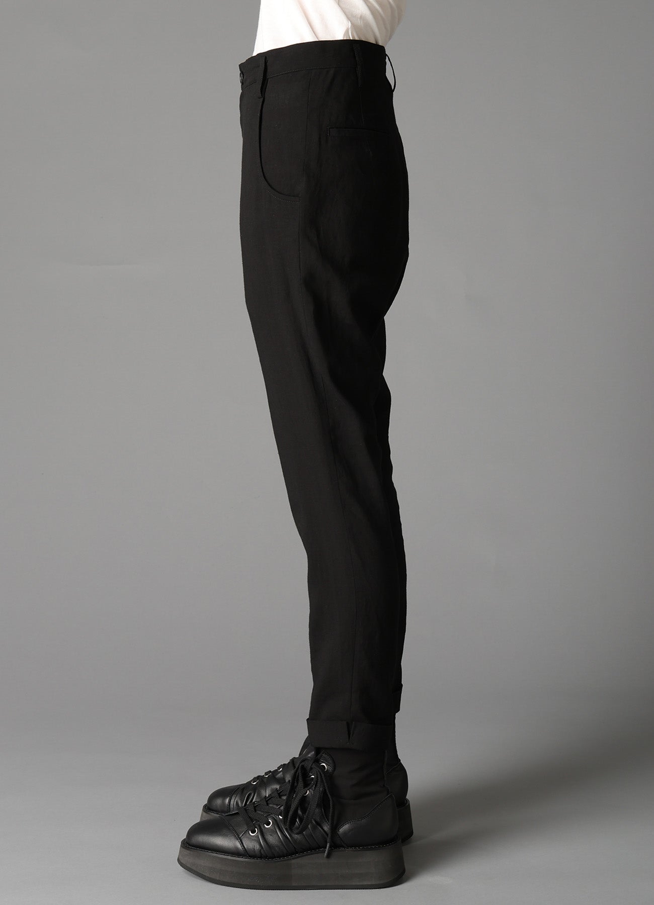 CELLULOSE/ LINEN LAWN CUFFS HEM PANTS