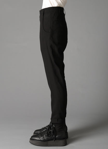 CELLULOSE/ LINEN LAWN CUFFS HEM PANTS