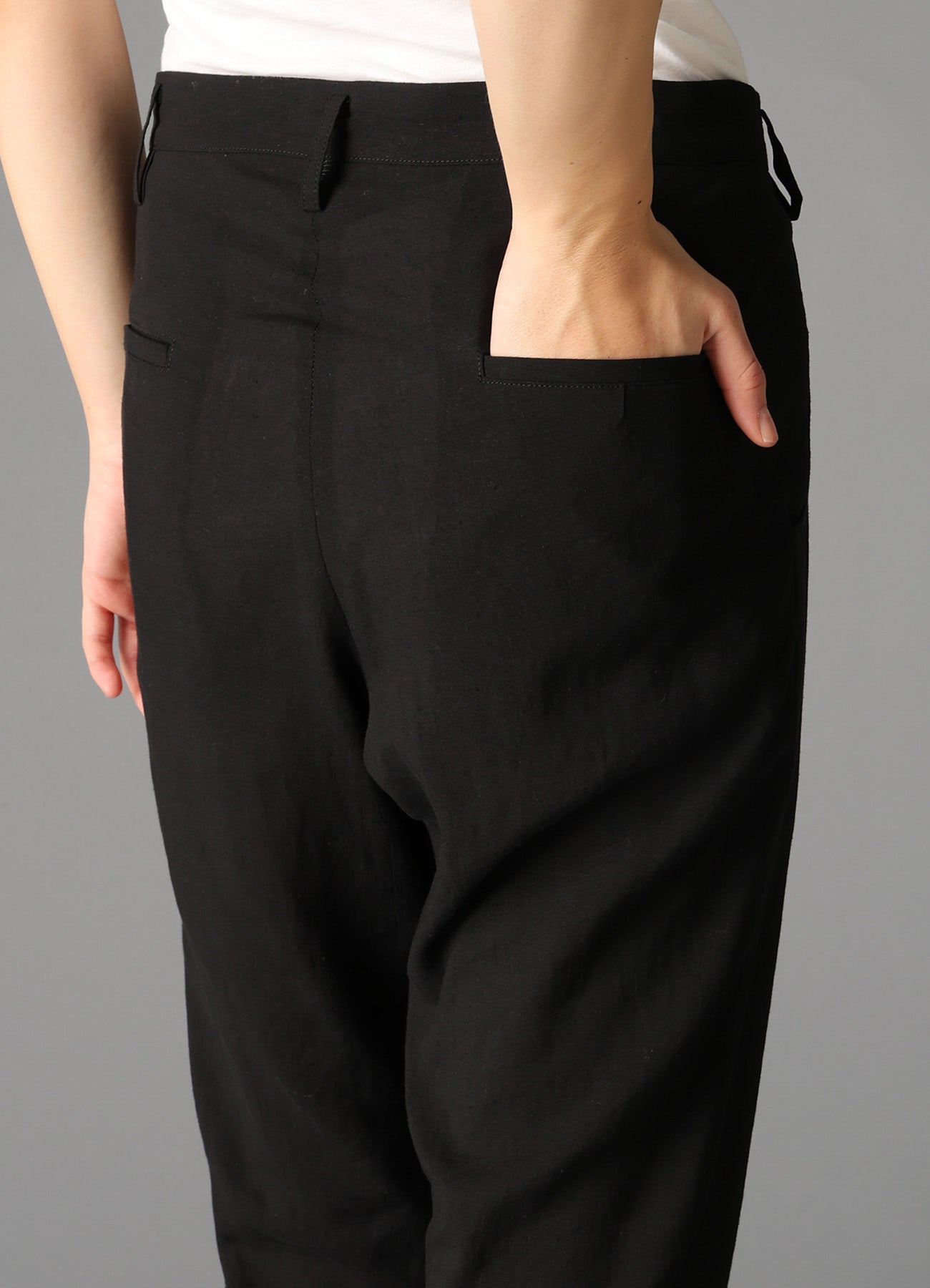 CELLULOSE/ LINEN LAWN CUFFS HEM PANTS