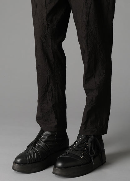 WRINKLED TYPEWRITER WAIST TUCK PANTS