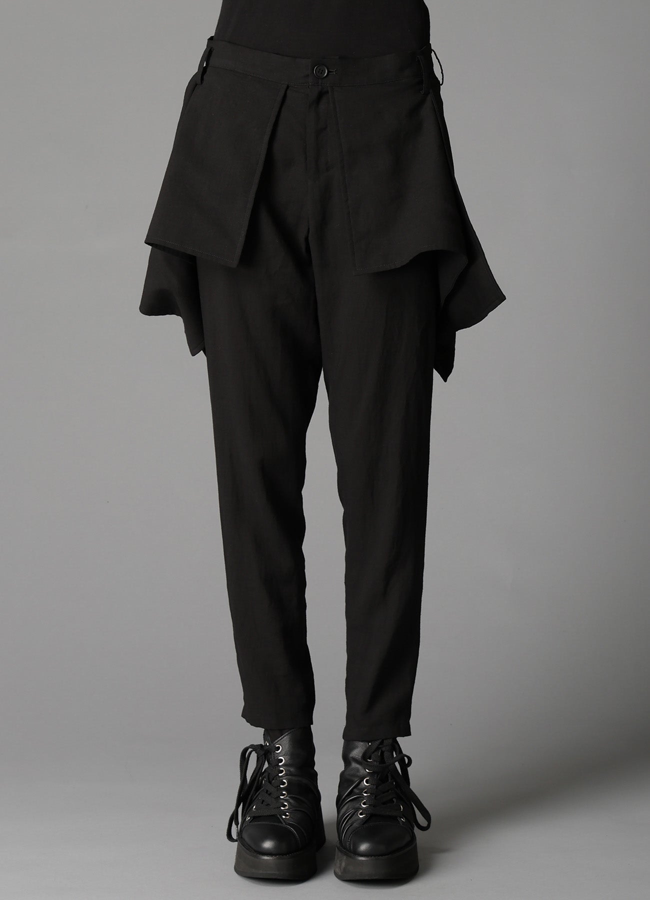 CELLULOSE/ LINEN LAWN SQUARE PANEL PANTS – THE SHOP YOHJI YAMAMOTO