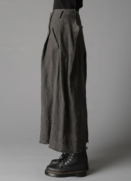 INK DYED LAWN TUCK WIDE PANTS