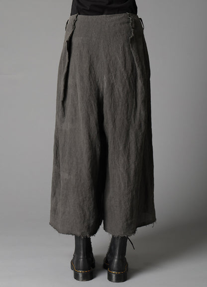INK DYED LAWN TUCK WIDE PANTS