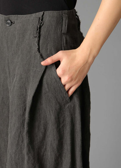 INK DYED LAWN TUCK WIDE PANTS