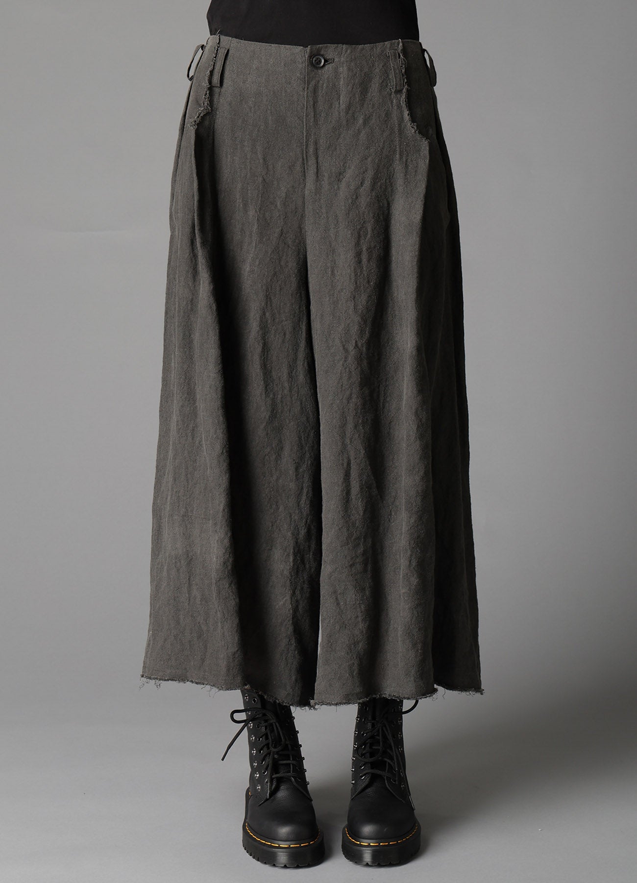 INK DYED LAWN TUCK WIDE PANTS