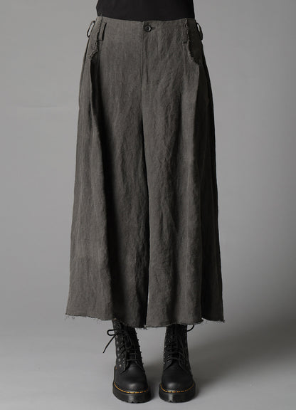 INK DYED LAWN TUCK WIDE PANTS