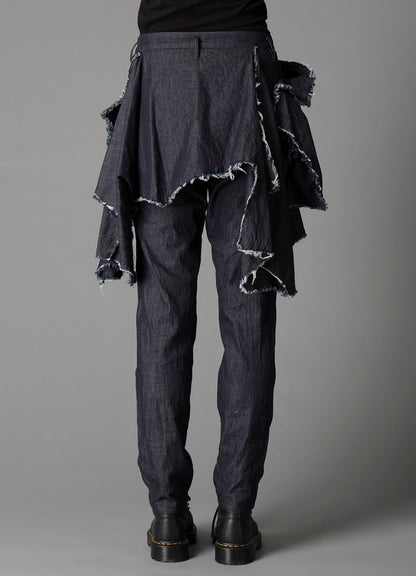 8oz DENIM DESIGNED PANEL PANTS