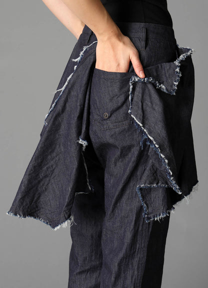 8oz DENIM DESIGNED PANEL PANTS