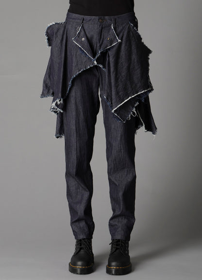 8oz DENIM DESIGNED PANEL PANTS