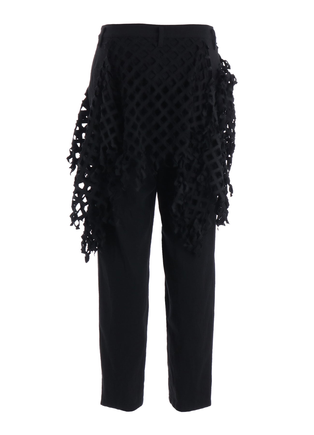 BLACK DENIM DESIGNED PANEL PANTS