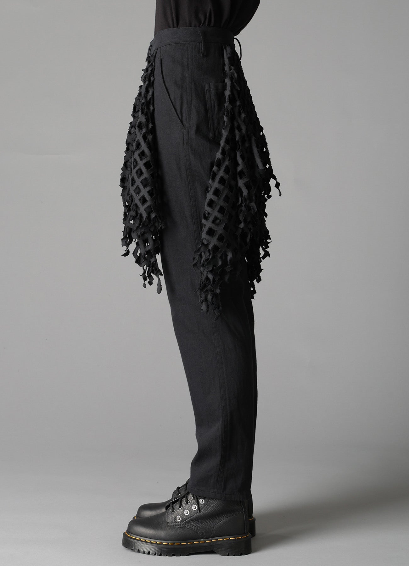 BLACK DENIM DESIGNED PANEL PANTS – THE SHOP YOHJI YAMAMOTO
