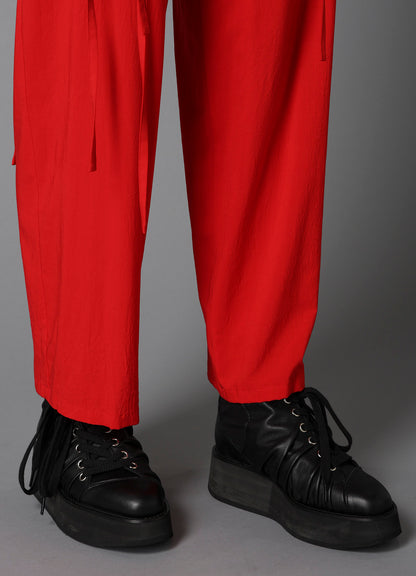 RY/ WRINKLED LAWN HANGING STRAP PANTS