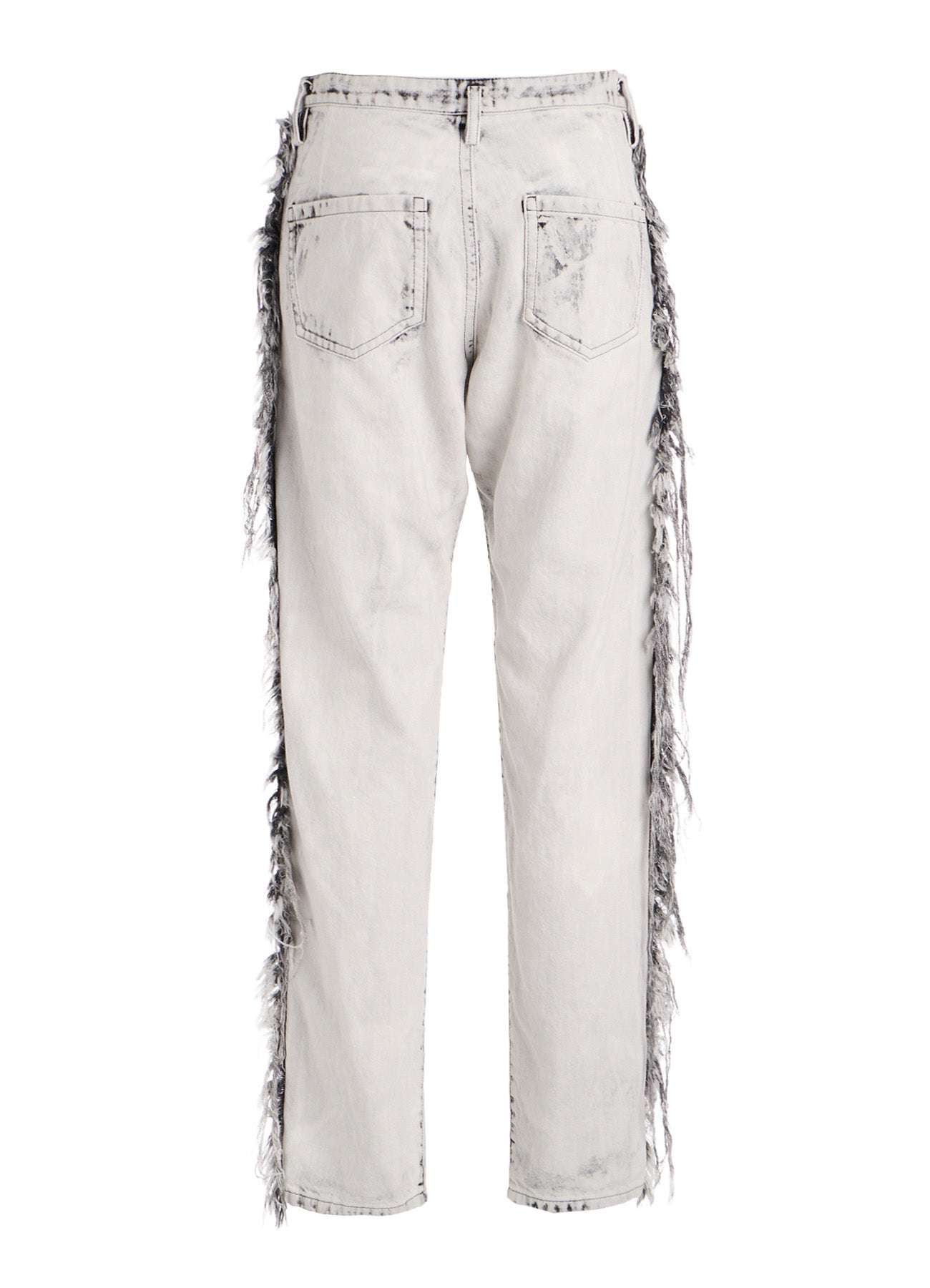 UNIVEN BLEACHED DENIM STRAIGHT PANTS