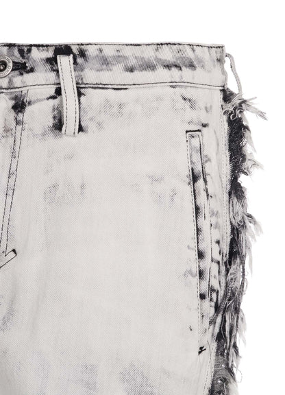 UNIVEN BLEACHED DENIM STRAIGHT PANTS