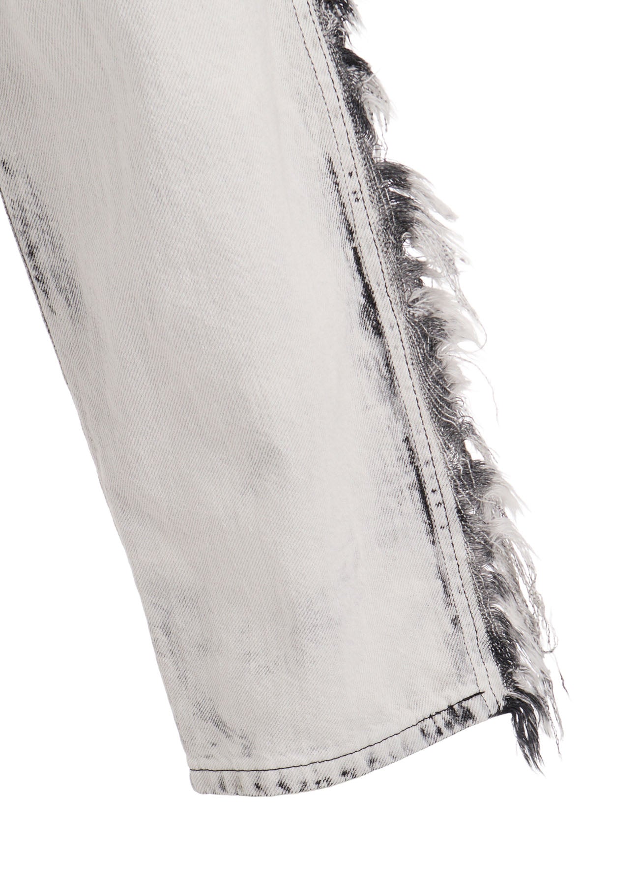 UNIVEN BLEACHED DENIM STRAIGHT PANTS