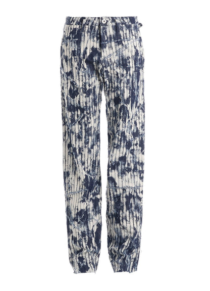 DAMAGED DENIM STRAIGHT PANTS