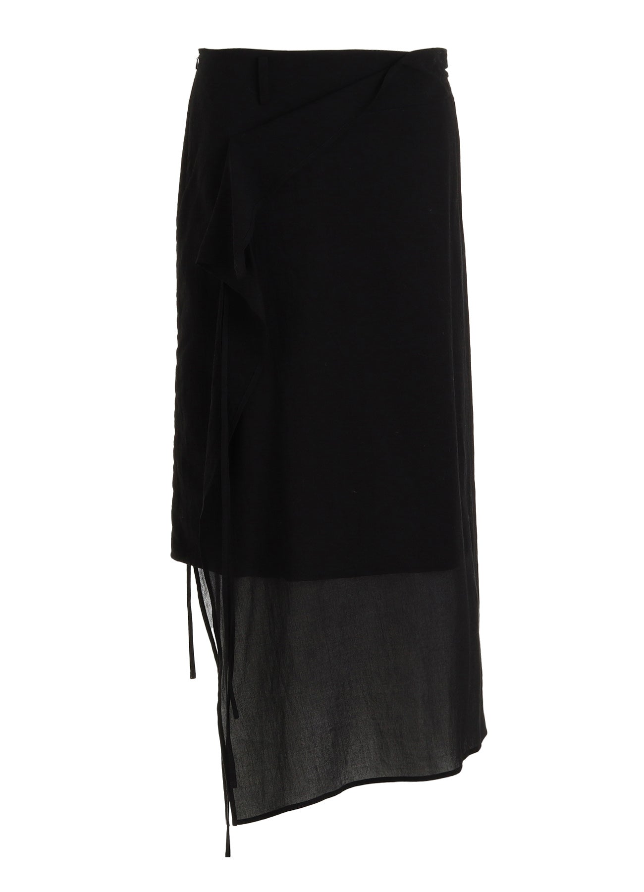 COTTON CHIFFON LACE-UP SKIRT