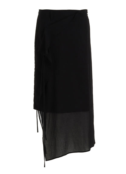 COTTON CHIFFON LACE-UP SKIRT