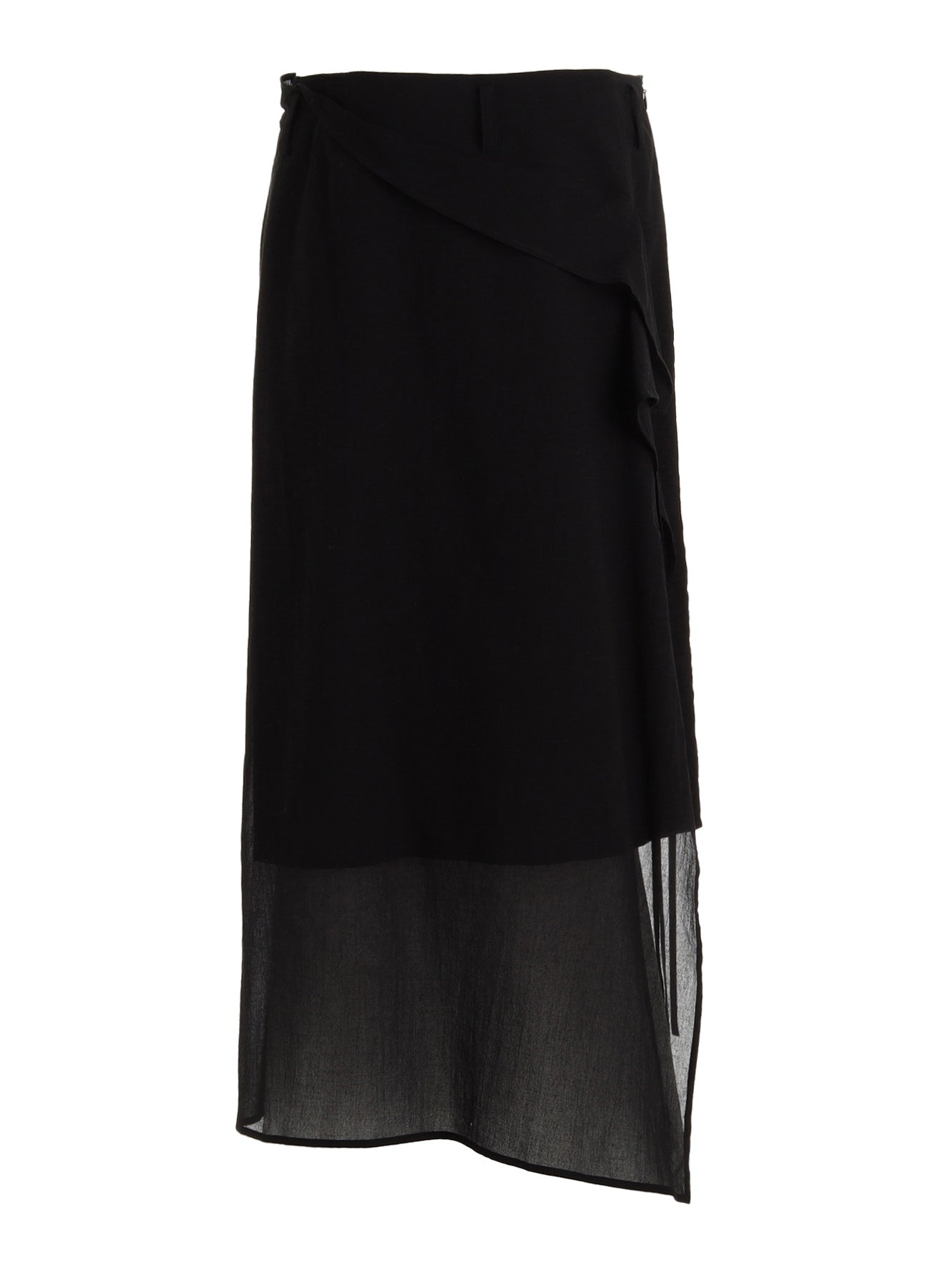 COTTON CHIFFON LACE-UP SKIRT