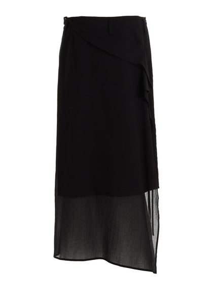 COTTON CHIFFON LACE-UP SKIRT