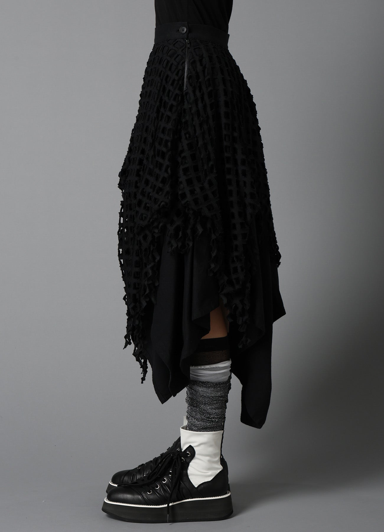 BLACK DENIM LAYERED SKIRT – THE SHOP YOHJI YAMAMOTO