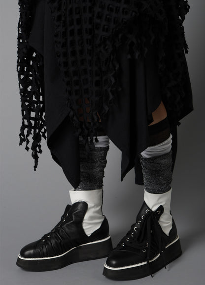 BLACK DENIM LAYERED SKIRT