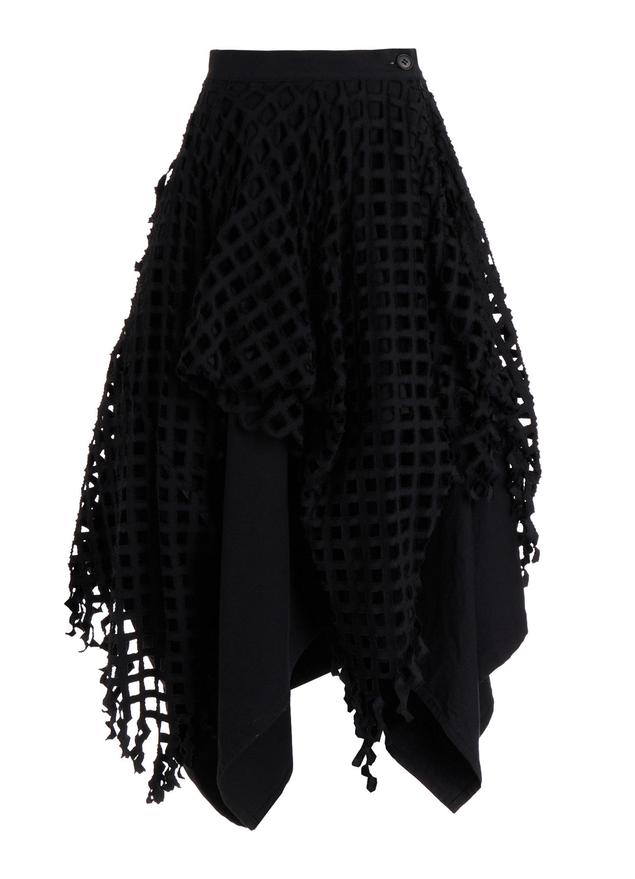 BLACK DENIM LAYERED SKIRT