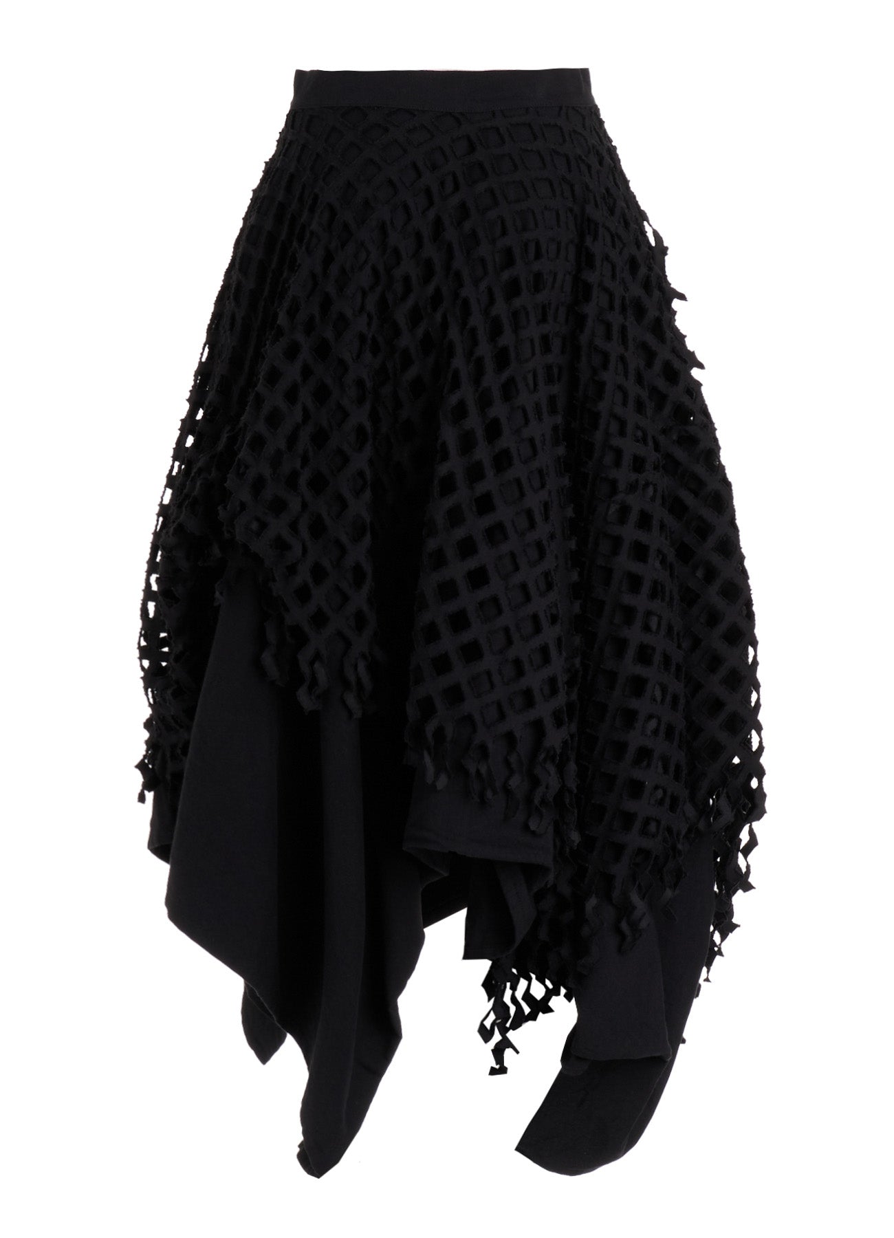 BLACK DENIM LAYERED SKIRT