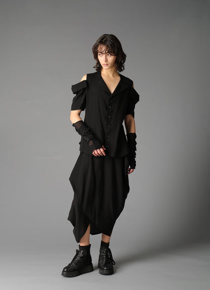 CELLULOSE/ LINEN LAWN DRAPED SKIRT