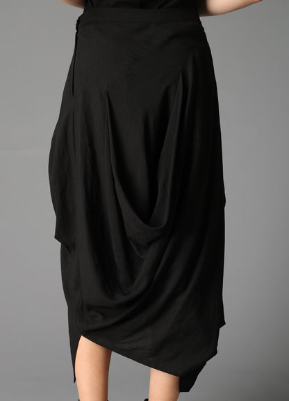 CELLULOSE/ LINEN LAWN DRAPED SKIRT
