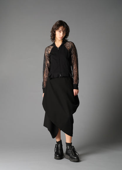 DOUBLE SATIN DRAPING SKIRT