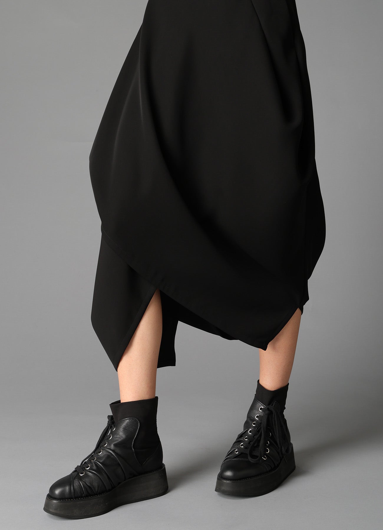 DOUBLE SATIN DRAPING SKIRT