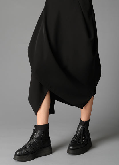 DOUBLE SATIN DRAPING SKIRT