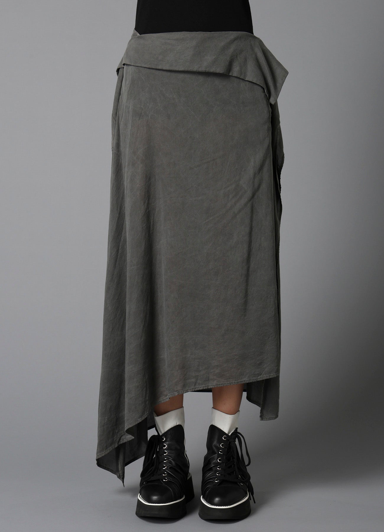 GARMENT-DYED LAWN SQUARE SKIRT A