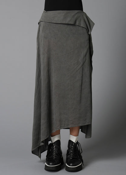 GARMENT-DYED LAWN SQUARE SKIRT A