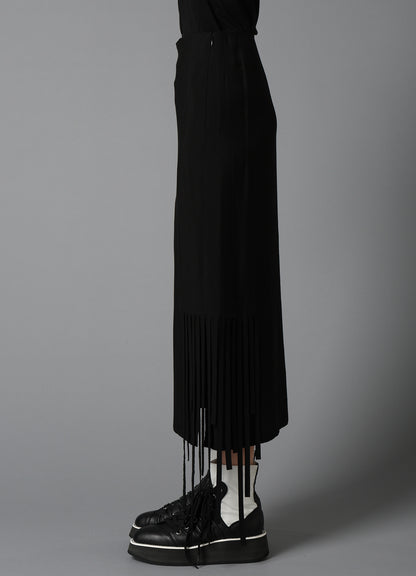 HIGH TWISTED GABARDINE FRINGE SKIRT
