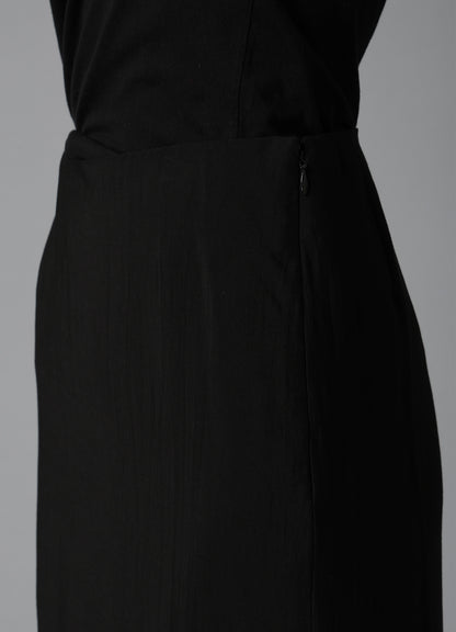 HIGH TWISTED GABARDINE FRINGE SKIRT