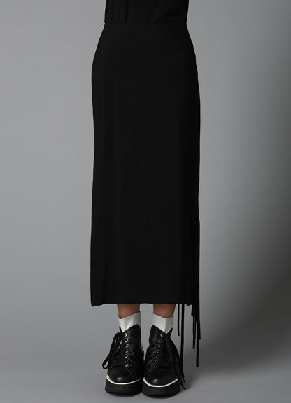HIGH TWISTED GABARDINE FRINGE SKIRT