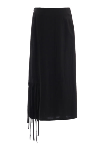 HIGH TWISTED GABARDINE FRINGE SKIRT