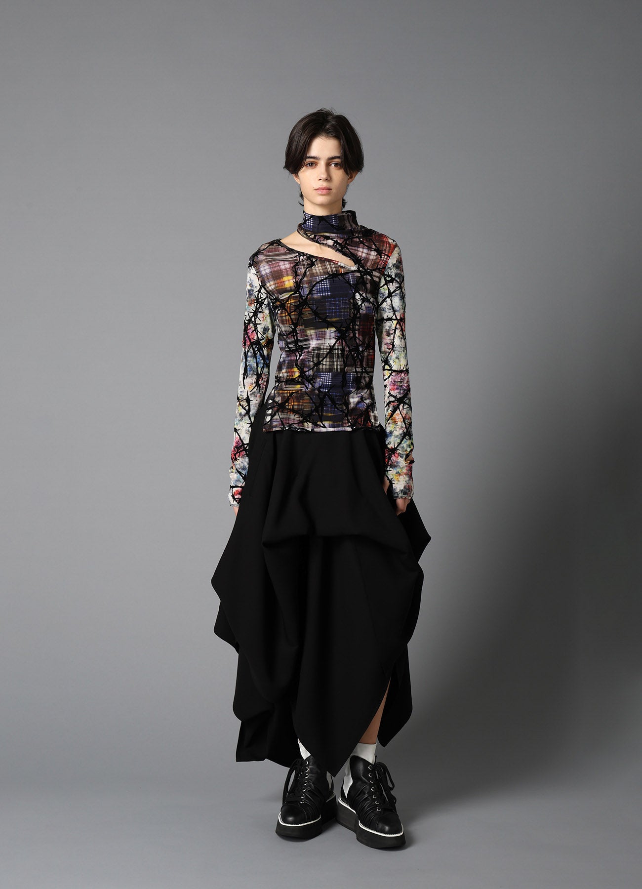 DOUBLE SATIN LAYERED SKIRT