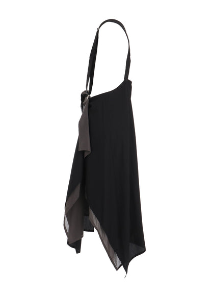 CELLULOSE / COTTON BROAD SUSPENDER WRAP SKIRT