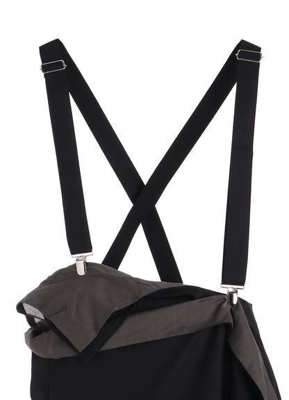 CELLULOSE / COTTON BROAD SUSPENDER WRAP SKIRT