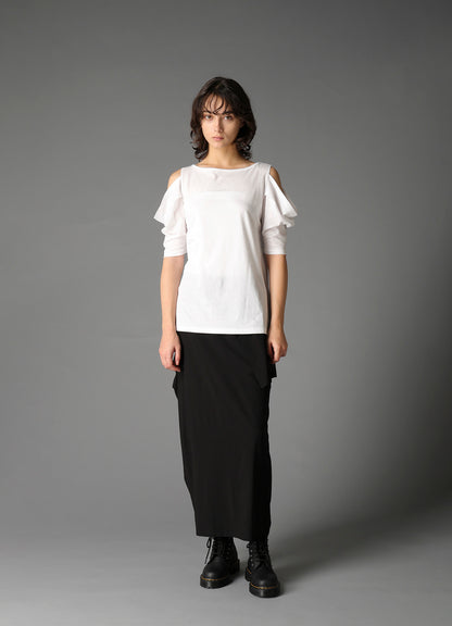 40/- SINGLE JERSEY OPEN SHOULDER HALF SLEEVE TEE